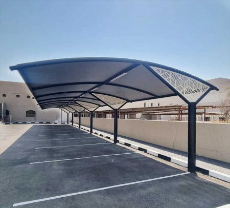 تركيب مظلات مواقف سيارات ليزر بالرياض – حي الملقا من مؤسسة قمة الوفاء