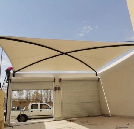 تركيب مظلات داخلية شكل إكس لكراجات الرياض – حماية ومتانة مع مؤسسة قمة الوفاء